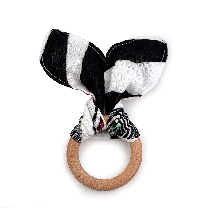Kanga Care Baby Soft Muslin Sensory Crinkle Bunny Ear Wood