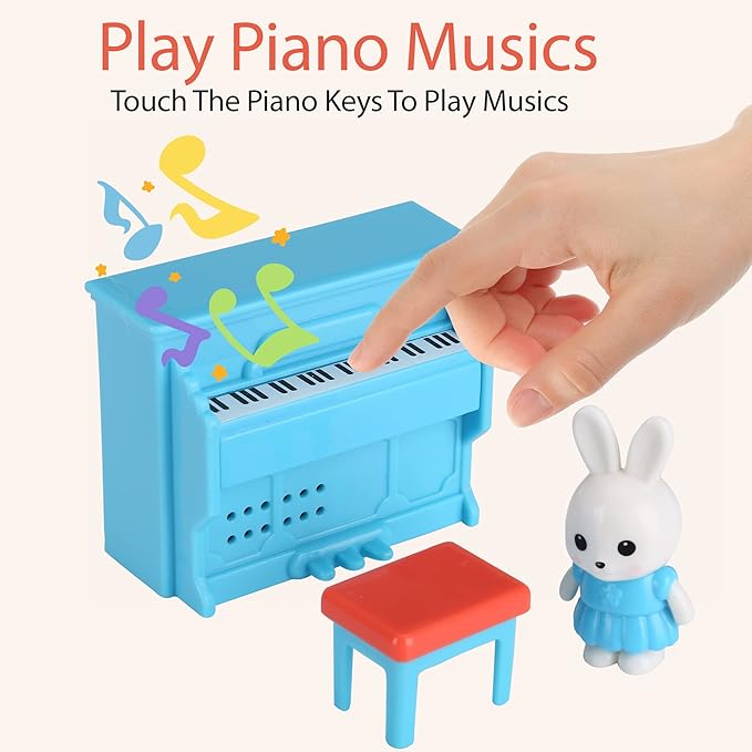 haomsj Doll Houses for Little Girls Toddler , 14PCS Pockets Playsets for Girls