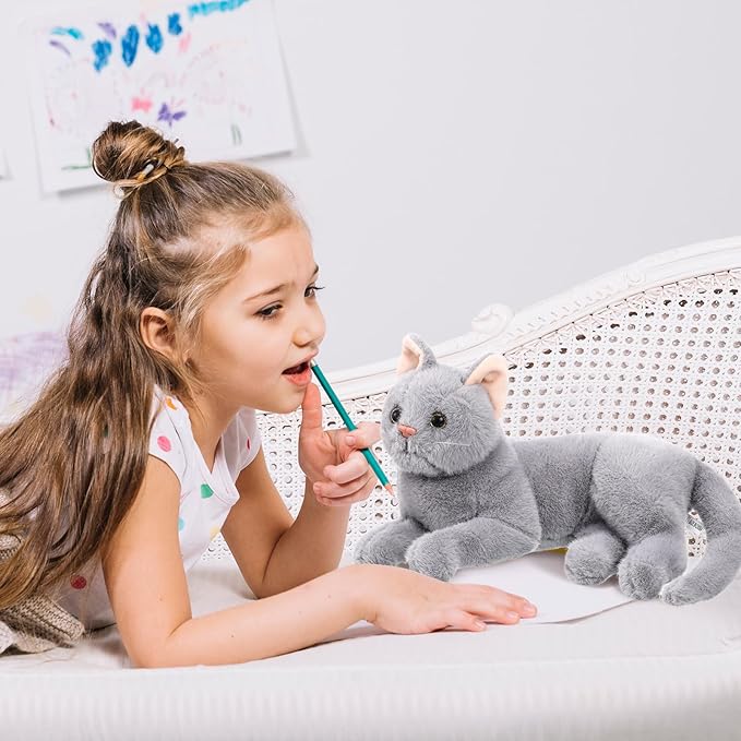 Gadpiparty Stuffed Cats Plush Cat Doll, Realistic Soft Plush Cat Toy for Adults 12 Inch)