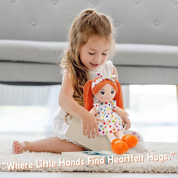 June Garden 14" Snuggle Cuties Bella - Soft Cuddly Plush Doll Gift for Girls