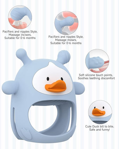 Teething Toys for Babies 0-6 Months, Never Drop Silicone Baby Teether