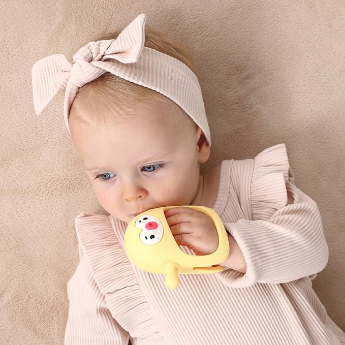 Smily Mia Smily Mia Penguin Teethers, Silicone TeethingToys for Babies 0-6Months 3-6Months, Hand