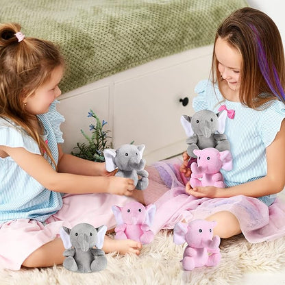 HyDren 8 Pcs Plush Mini Elephant Stuffed Animal Toys 4