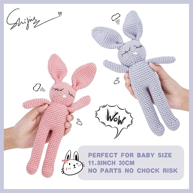 Moni's Choice Stuffed Animal Baby Bunny Rabbit Plush Knitted Doll