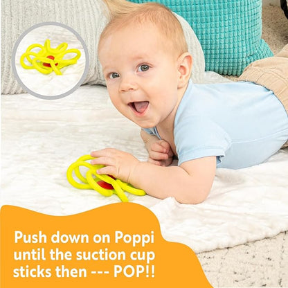OgoBolli Poppi Teether Ring Tactile Sensory Ball and Pop Up Popper Toy for Babies & Toddlers - Stretchy, Squishy 6+ Months
