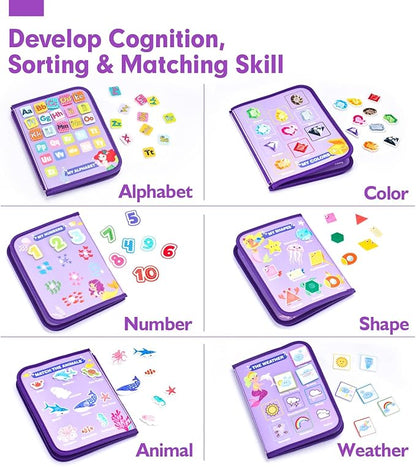 hahaland Busy Board - Montessori Toys for 3 Year Old Girl Bithday Gift Ideas 7 in 1 Preschool