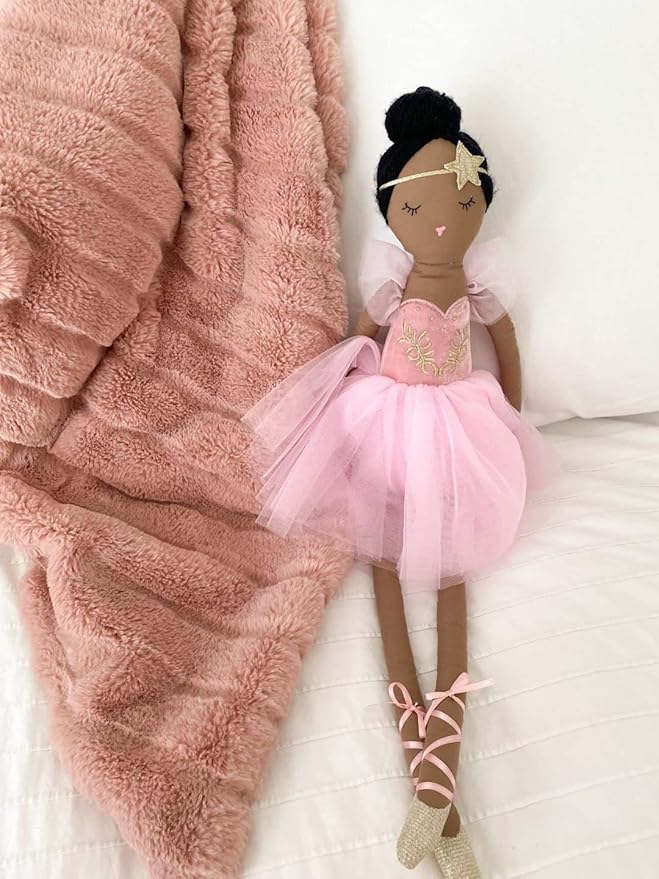 MON AMI Prima Ballerina African American Doll – 22”, Soft & Cuddly Stuffed Plush Doll