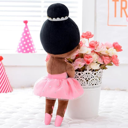 Gloveleya Ballet Dolls Baby Girl Gifts Plush African American Ballerina 13"