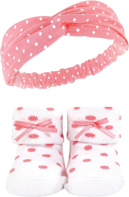 Hudson Baby Girl's Headband and Socks Giftset