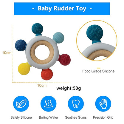 Baby Teething Toys Silicone Teethers BPA Free Silicone Rudder