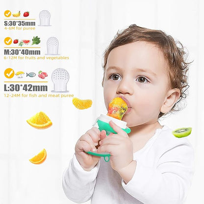 SHARE&CARE Baby Teething Toys for Girls and Natural Organic Fruit 1 Teethers 1 Feeder 3 Silicone