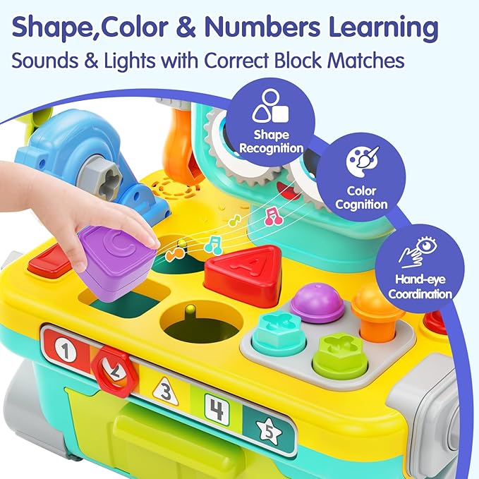 HOLA Toys for 1 Year Old Boy Toys - Robot 1 + 11-in-1 Tool 1 Year 12-18 Months