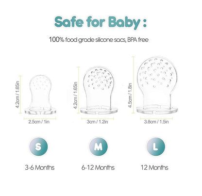Baby Fruit Feeder Pacifier (2 Pack), Fresh Food Feeding Teether for Toddler