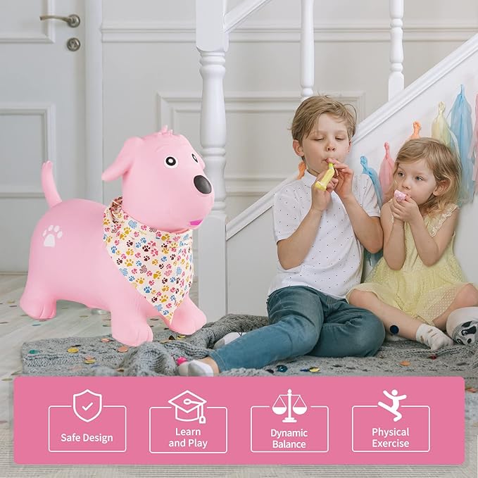 INPANY Bouncy Dog Hopper for Toddlers-Hopping/Bouncing/Bounce hoppers, Jumping Toys 2, 3, 4, 5