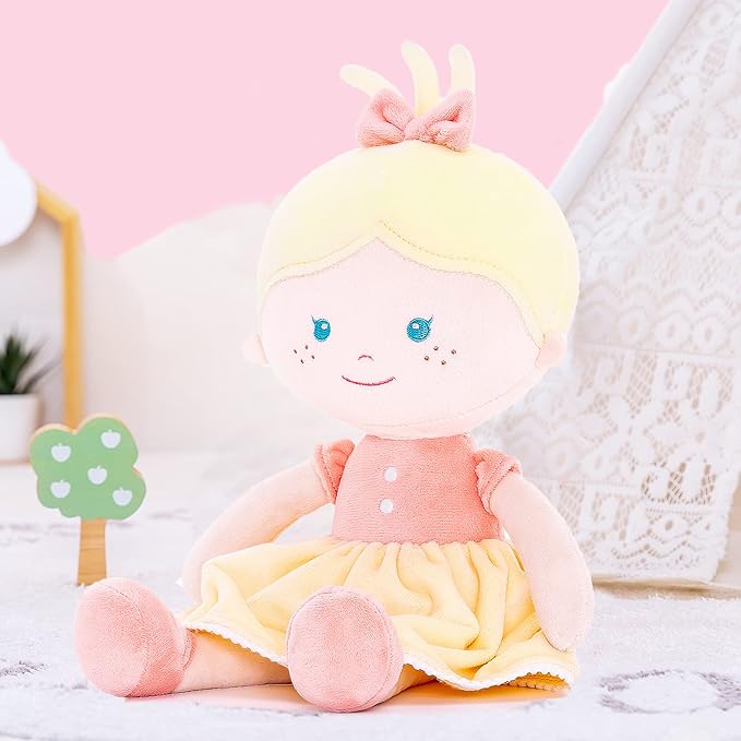 Onetoo Soft Baby Doll for Girls Plush Rag Doll Sleeping 14"