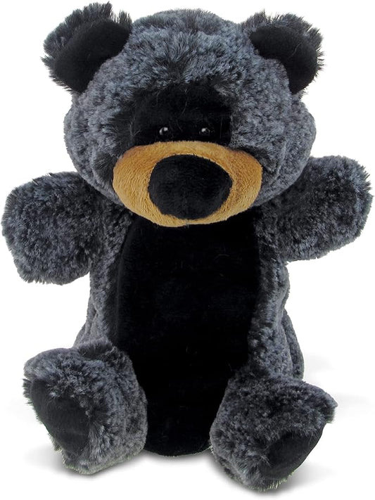 DolliBu Black Bear Plush Hand Puppet for Kids - Soft Plush Stuffed Animal Hand Puppet Toy, Puppet Show Games Puppet Theaters for Kids