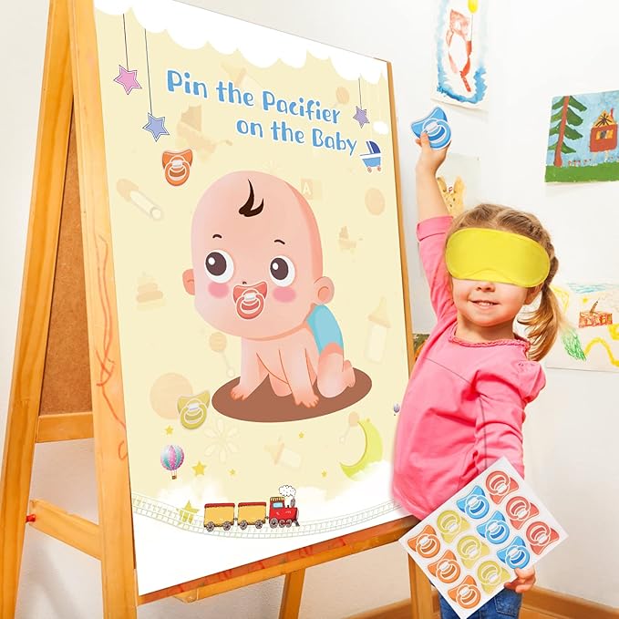 Hooqict Pin The Pacifier On The Baby Game, Baby Pacifier 72pcs Pacifiers