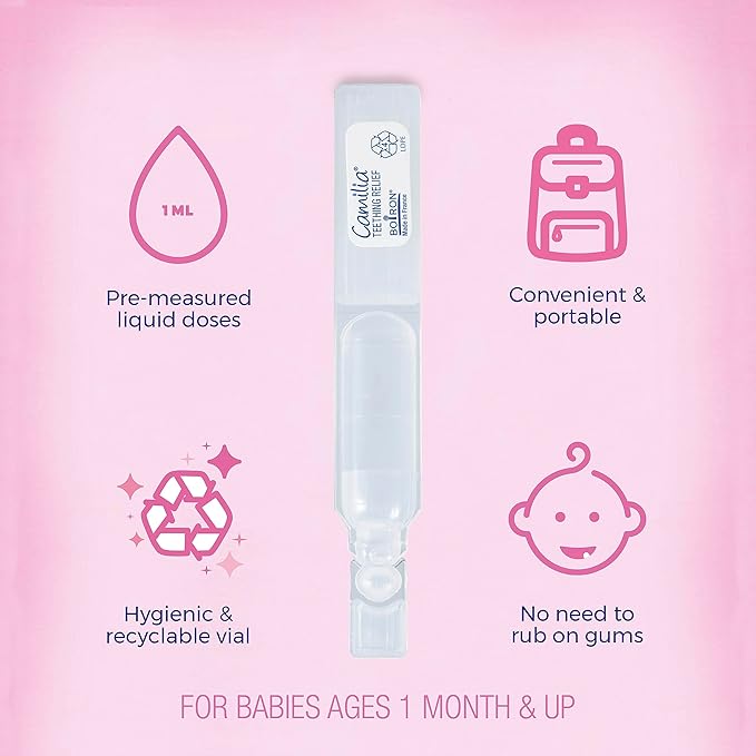 Boiron Camilia Teething Drops for Daytime and Nighttime Relief of 60 Count
