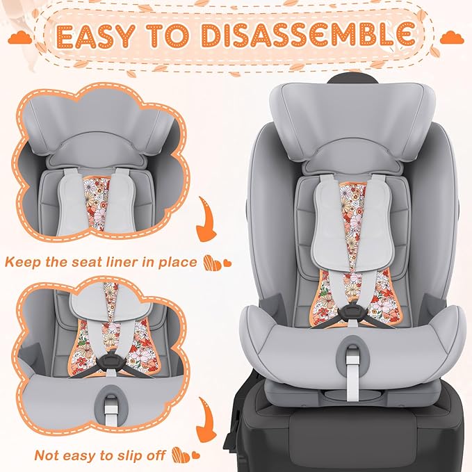 Pinkunn 2 Pcs Gel Car Seat Cooling Pad for Baby Summer Breathable Ice Cushion Multifunctional Ice Stroller Cooler Mat for Stroller Baby Dining Chair Child Safety Seat(Classic Color,Flower)