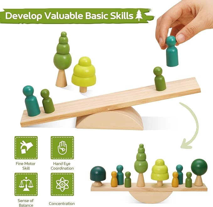 Promise Babe Wooden Tree Toys Balance Toys Wooden Peg Dolls