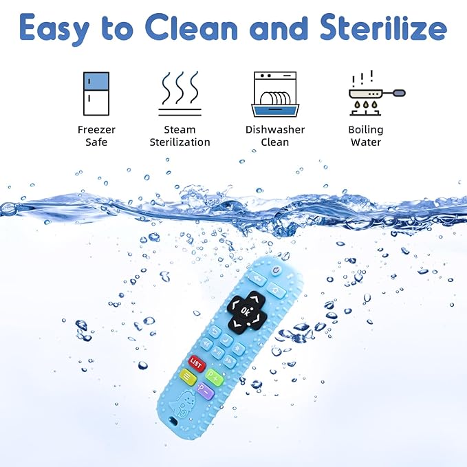 Teething Baby Toys 0-6 Months, Soft Silicone Remote Control Teethers Toys for Babies 6 to 12 Months