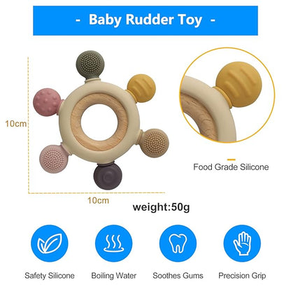 Baby Teething Toys Silicone Teethers BPA Free Silicone Rudder