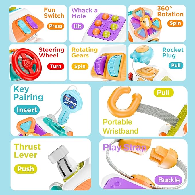 10 in 1 Busy Cube Baby & Toddler Toys, Montessori Sensory Toys for Toddlers 2 3 Year Old 18 9 12 Month