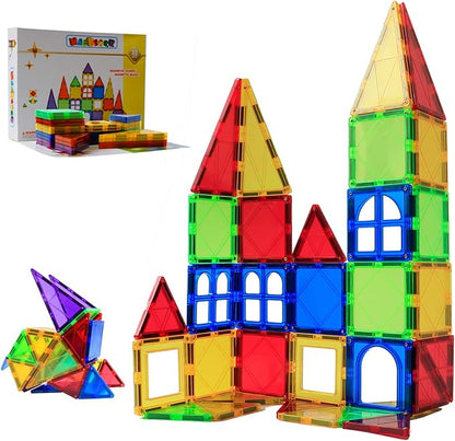 MAGBLOCK Magnetic Blocks - 32 Pcs Magnetic Tiles for Kids Ages 3-5 Magnet Blocks Tiles for Toddlers Magnetic Toys Educational Set