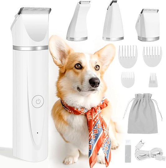 FERRISA Dog Clipper Grooming Kit Women's Leather Small Wristlet Purses, (White)