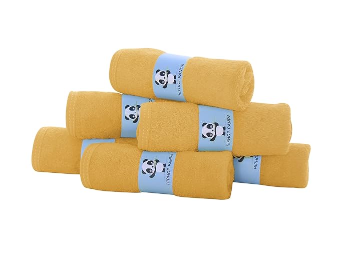 HIPHOP PANDA Baby Washcloths, Rayon Made from Bamboo - 2 Layer Ultra Soft Absorbent Newborn Bath Face Towel 30 Pack