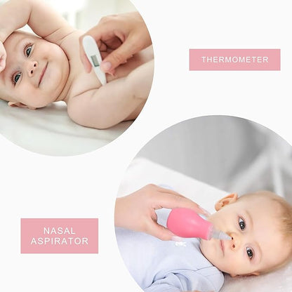 24 in 1 Baby Health Care and Grooming Kit - Newborn Essentials, Baby Must Haves for Boys & Girls, New Baby Gift Includes Electric Nail Trimmer Baby Nasal Aspirator (Pink)