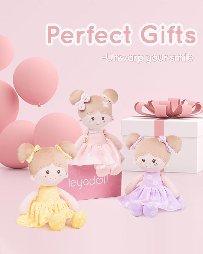 Soft Baby Doll Toys (12''), My First Baby Rag Doll for 1 Year-Old Girl Birthday Gift
