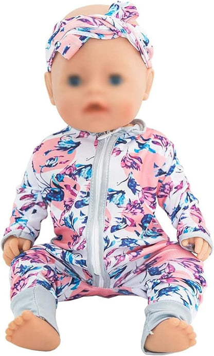 SOTOGO 5 Sets Doll Clothes Outfits Jumpsuits with 5 Headbands 14 to 17 Inch 15 Inch 18 Inch