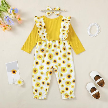 Newborn Baby Girls One Piece Romper Jumpsuit Cute Floral Print