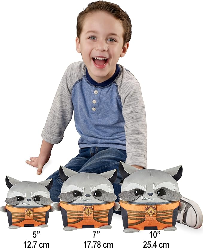 Mattel Marvel Cuutopia 10-inch Rocket Raccoon Plush Character, Super Hero Soft Rounded Pillow Doll 3 Years
