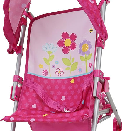 509 Crew Garden Doll Stroller - Kids Pretend Play, Retractable Canopy 24", Kids 3+ (T709027)