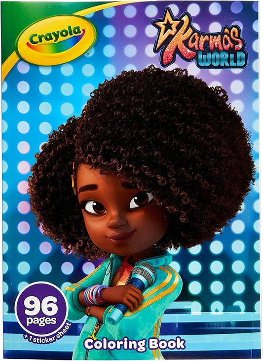 Crayola Karma's World Coloring Book, Stickers Included, Gift for Girls & Boys, 96 Pages