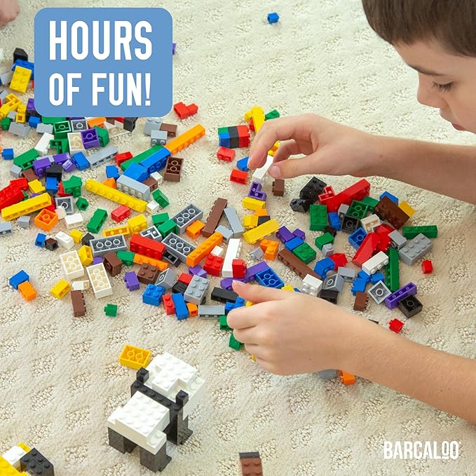 Barcaloo 1000 Pieces Building Bricks Set - Classic Bulk Small Blocks