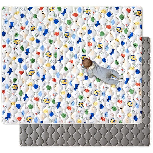 Premium Foam Baby Play Mat 79" X 71", Extra Large Activity Playmats for Babies