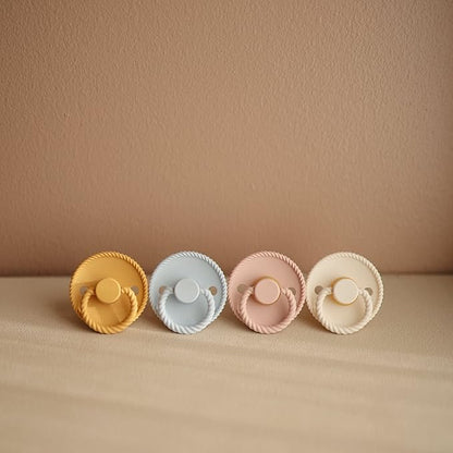 FRIGG Rope Natural Rubber Baby Pacifier | Made in Denmark 0-6 Months)