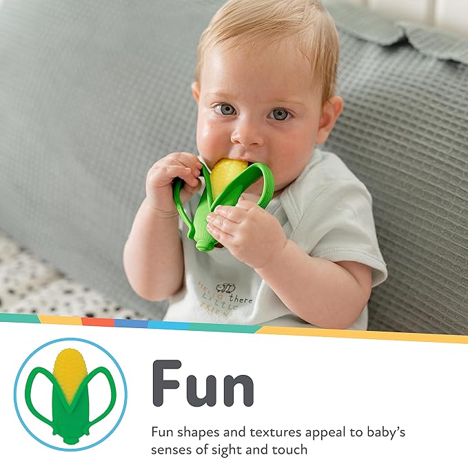 Nuby Veggie Teether for Teething Relief - Soft Baby Teething Toy 3+ Months