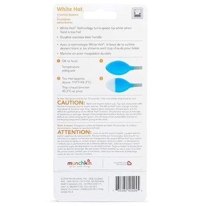 Munchkin® White Hot® Safety Baby Spoons, 4 Pack