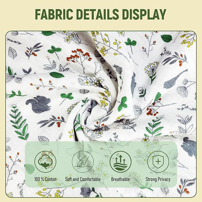 Muslin Swaddle Blanket 3 Piece Set, Breathable Multi-Functional Baby Blanket Neutral, Unisex Newborn Receiving Blankets, 49'' x 47'' Muslin Baby Car Seat Cover, Nursing Covers Newborn