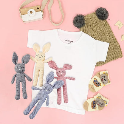 Moni's Choice Stuffed Animal Baby Bunny Rabbit Plush Knitted Doll