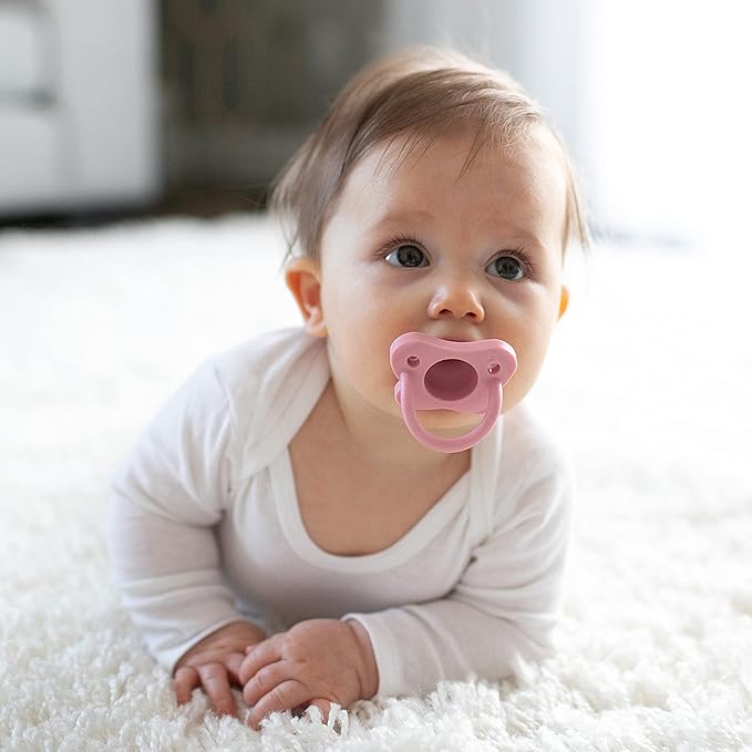 Dr. Brown's HappyPaci 100% Silicone Baby Pacifier, Contoured One-Piece Design 0-6m, BPA-Free, 3 Pack