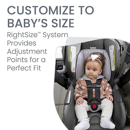 Britax Willow Brook Baby Travel System, Infant Car Seat and Stroller Combo with Aspen Base, ClickTight Technology, RightSize System and 4 Ways to Stroll, Graphite Glacier