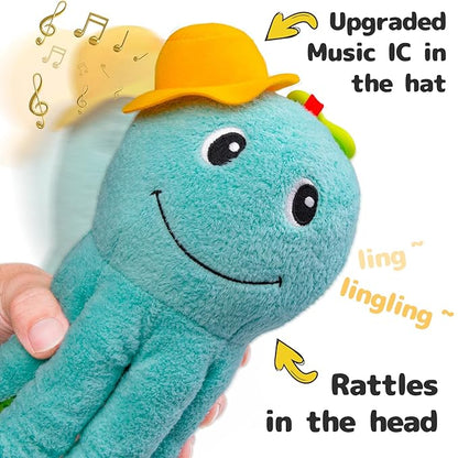 Infant Baby Musical Stuffed Animal Activity Soft Toys, Baby Teething Toys with Multi-Sensory Crinkle 0-3-6-12 Months