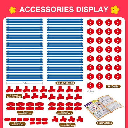 Fort Building Kit for Kids,STEM Construction Toys 4 5 6 7 8 9 10 11 12 Years Activity,140 Pcs,Original