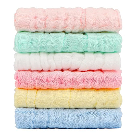 Absorbent Baby Bath and Face Towels 100% Cotton 10 x 10?â?