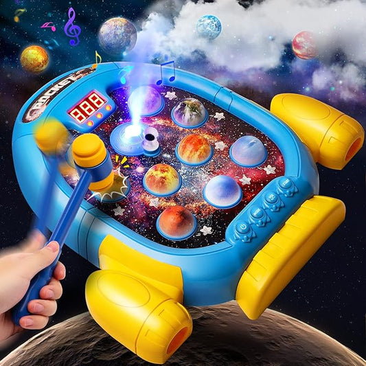 HopeRock Toys for 3 Year Old Boys,Game for Toddlers Light-up,2 Hammer,6 Mode,9 Music,45 3,4+Year Old